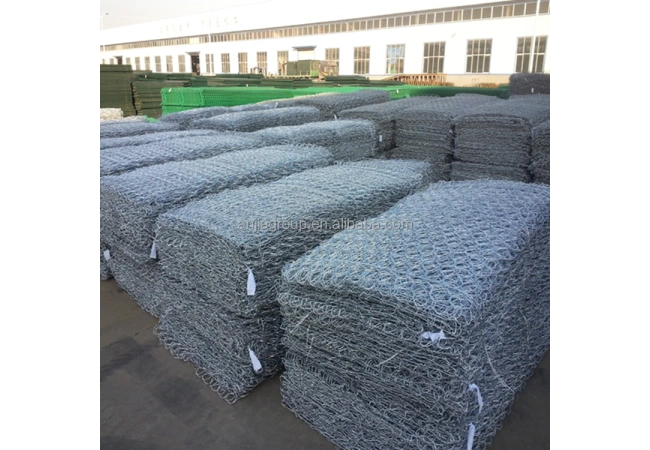 Rete di gabbione zincato Hot-dipped galvanized gabion mesh with double-twist hexagonal weaving for erosion control and retaining walls